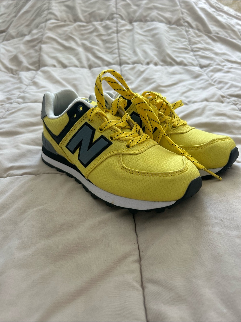New Balance Kids Yellow and Black Athletic Sneakers